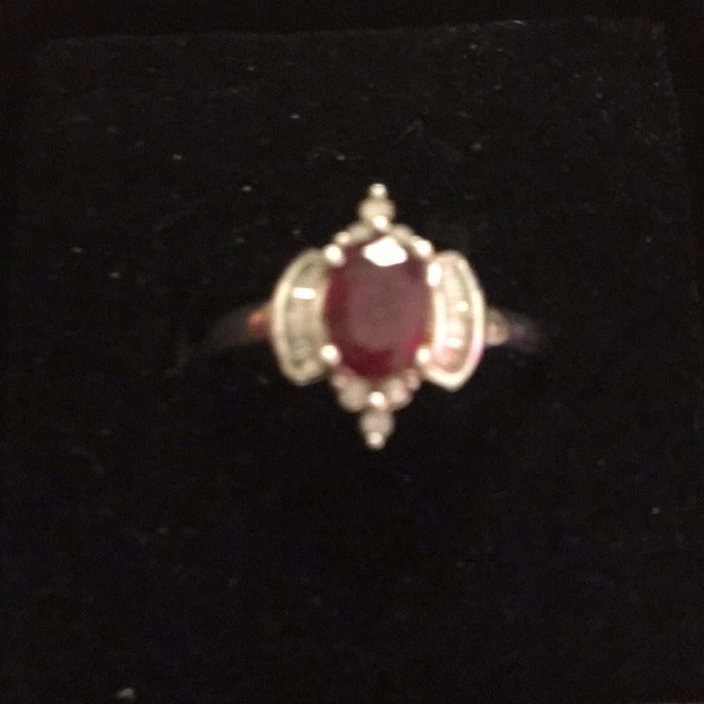 Ruby and Stirling sliver ring